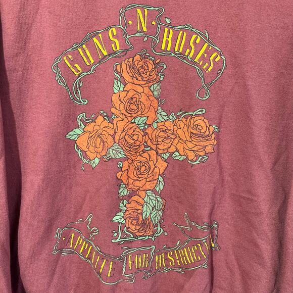 GUNS N´ ROSES Comfy Red Long Sleeve Graphic Sweatshirt Men’s Size‎ XL - Picture 2 of 5
